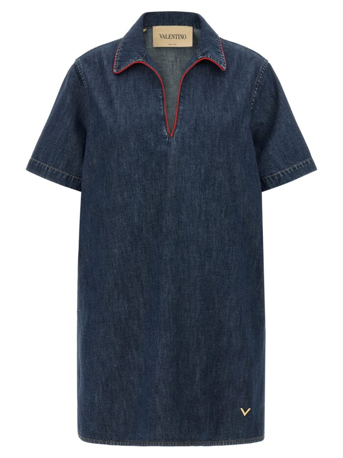 valentino garavani chambray 'vlogo' denim dress Valentino Garavani Chambray 'VLogo' Denim Dress