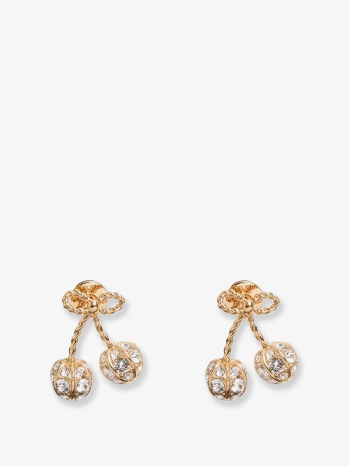 Valentino Garavani Cherryfic Metal Earrings With Rhinestones