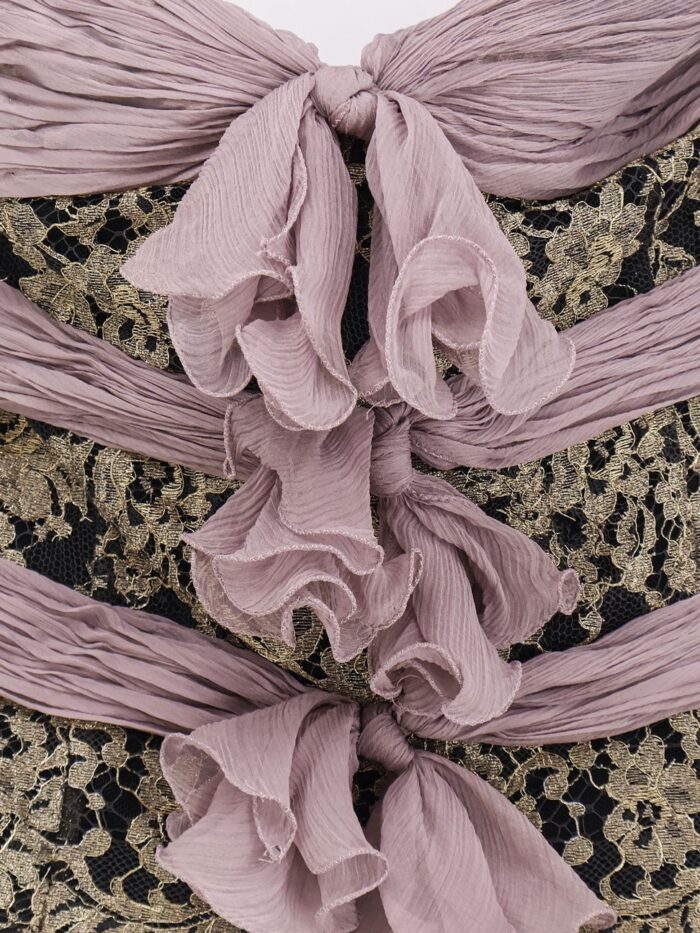 Valentino Garavani Chiffon Top With Lace Inserts