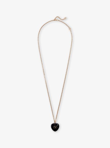 Valentino Garavani Coeur Royal Metal And Enamel Necklace
