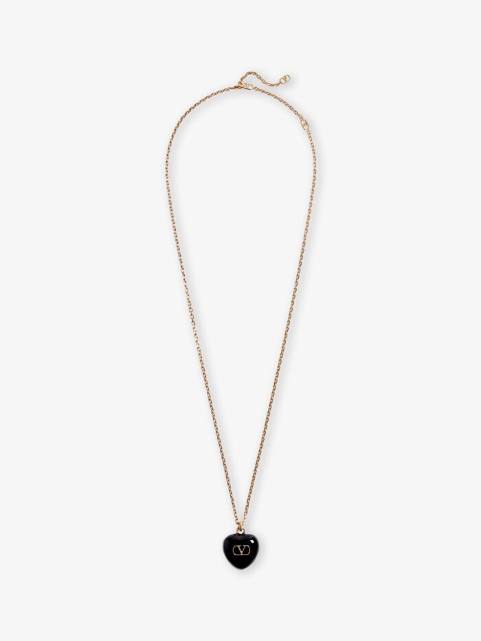 Valentino Garavani Coeur Royal Metal And Enamel Necklace