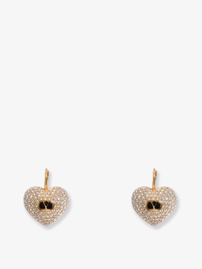 Valentino Garavani Coeur Royal Metal And Rhinestones Earrings