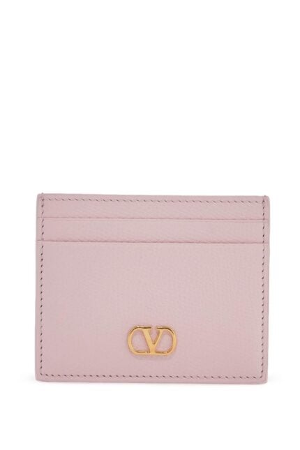 VALENTINO GARAVANI Compact Leather Wallet In Rose Quartz With Card Slots