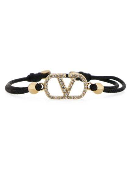 Valentino Garavani COTTON AND SWAROVSKI® CRYSTAL "VLOGO SIGNATURE" BRACELET