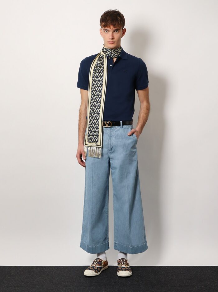 Valentino Garavani Cotton Piquet Polo Shirt With Vlogo Embroidery