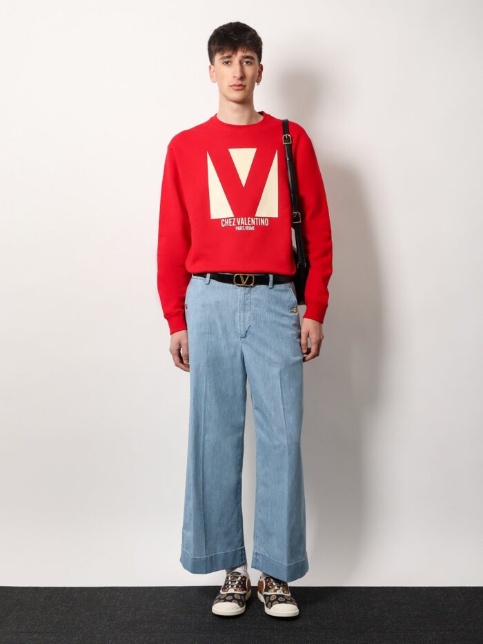 Valentino Garavani Cotton Sweatshirt With Frontal Chez Valentino Print