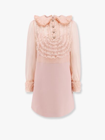 Valentino Garavani Couture Crepe Dress With Laces Profiles