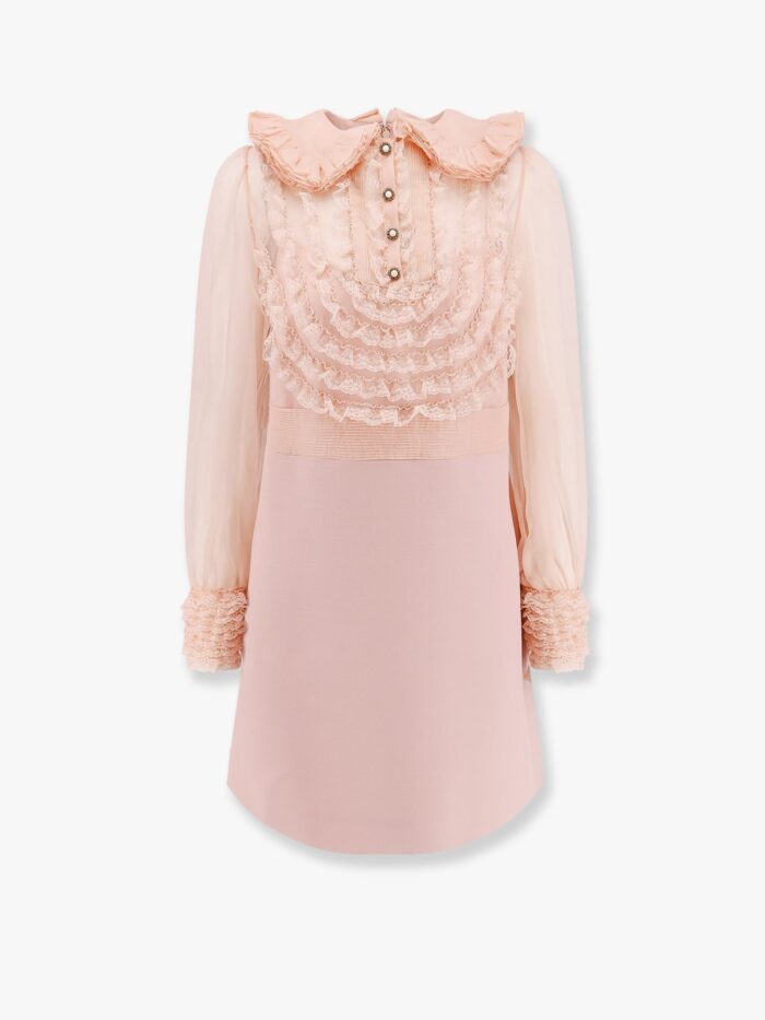 Valentino Garavani Couture Crepe Dress With Laces Profiles