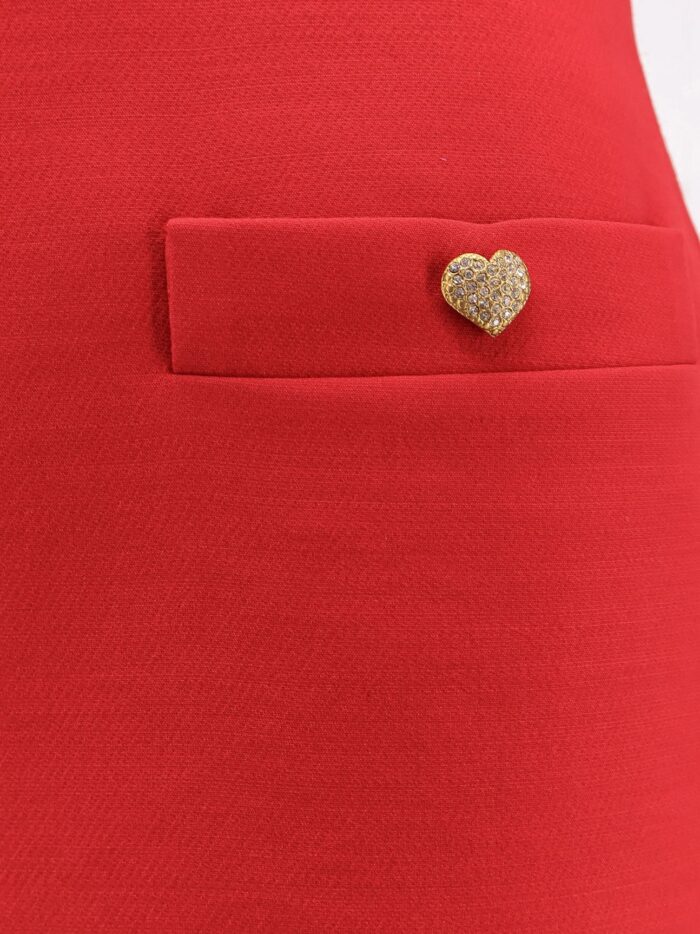 Valentino Garavani Crepe Couture Skirt With Heart Jewel Buttons