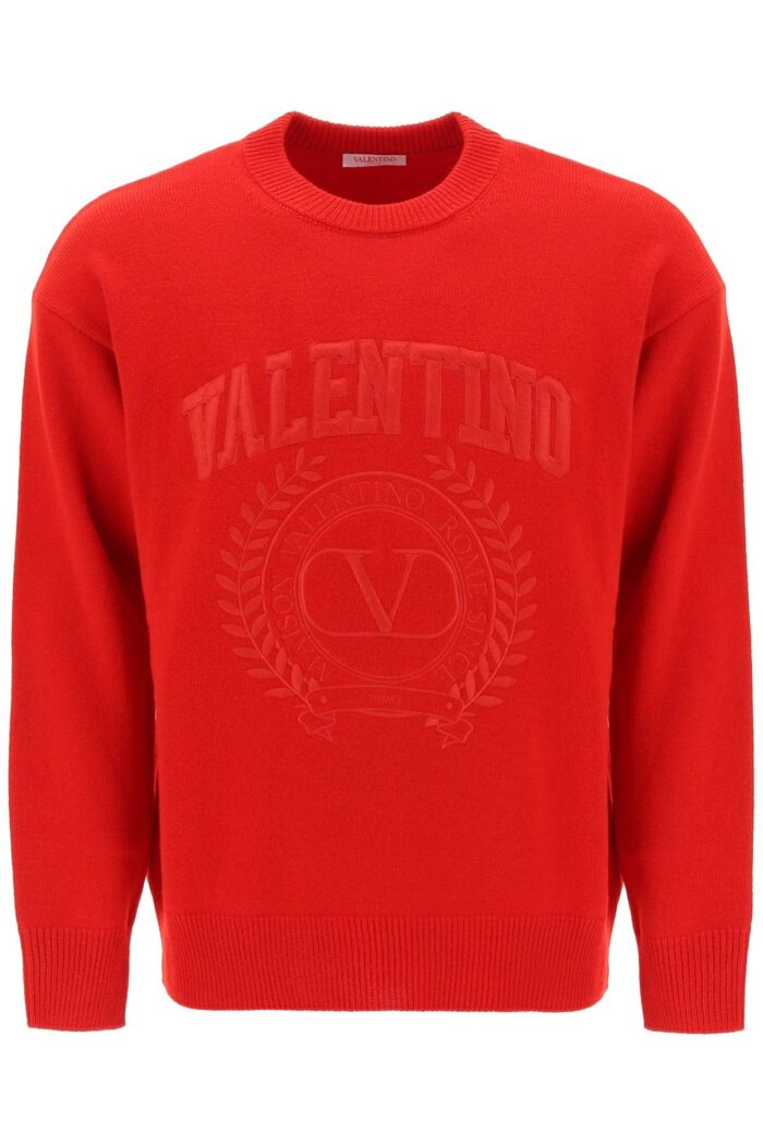 Valentino Garavani Crew-neck Sweater With Maison Valentino Embroidery