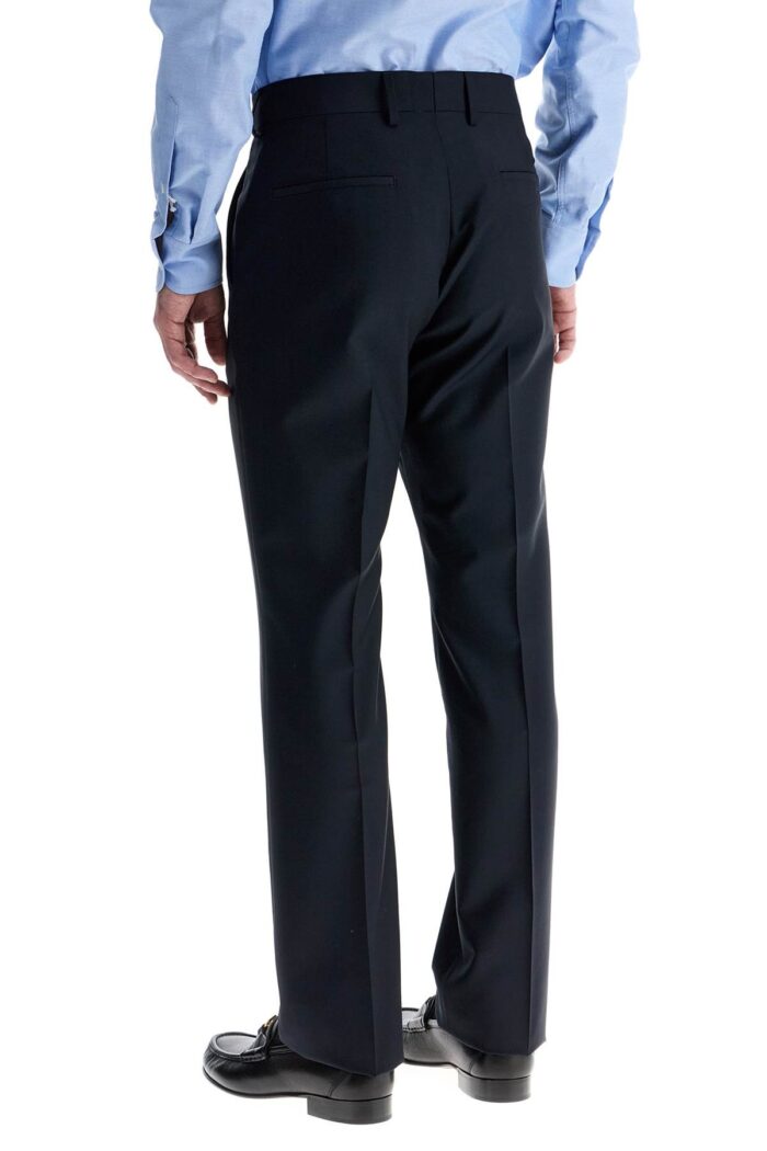 VALENTINO GARAVANI Dark Blue Wool Elegant Pants Regular Fit With Pleats