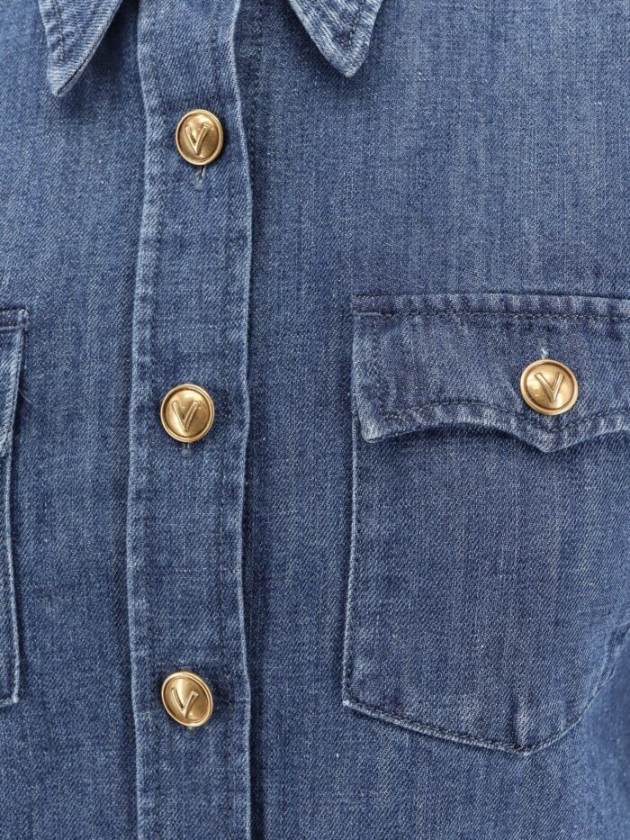 Valentino Garavani Denim Shirt With Vlogo Buttons