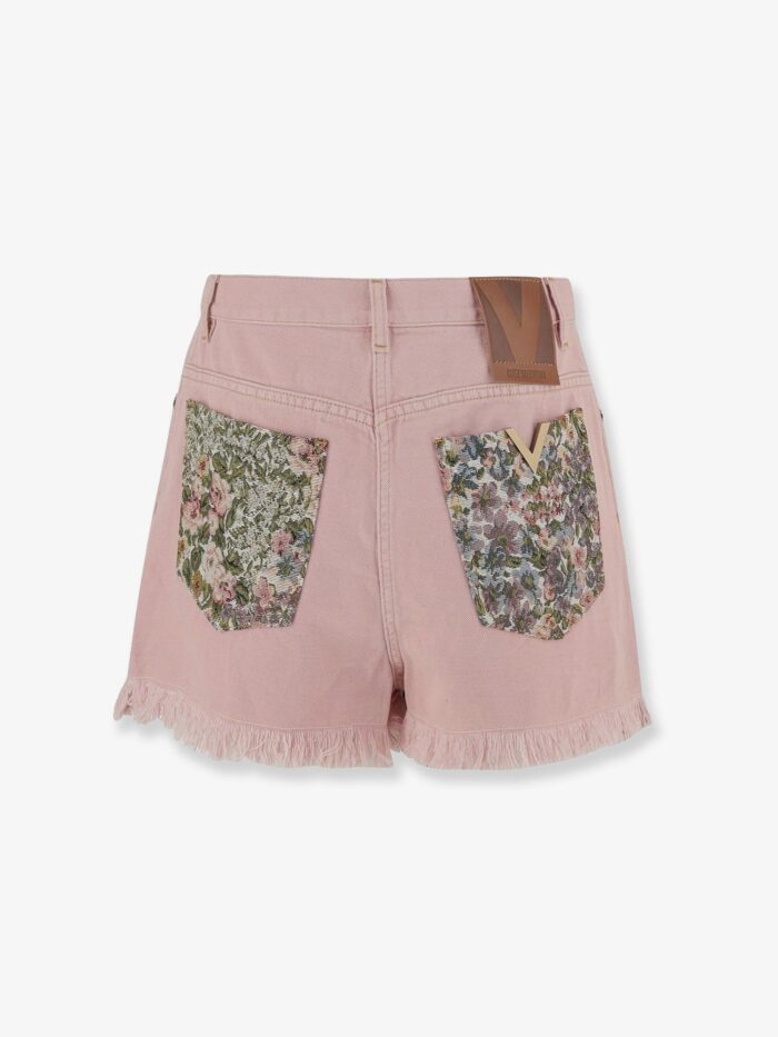 Valentino Garavani Denim Shorts With Frayed Edges