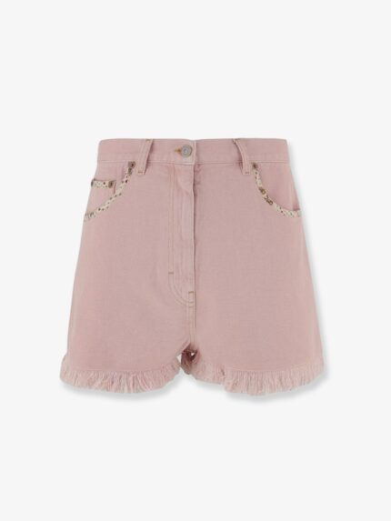 Valentino Garavani Denim Shorts With Frayed Edges