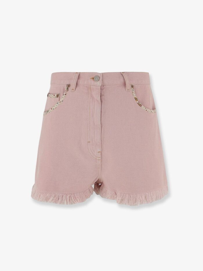 Valentino Garavani Denim Shorts With Frayed Edges