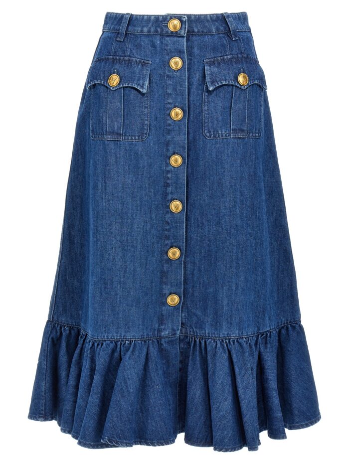valentino garavani denim skirt Valentino Garavani Denim Skirt