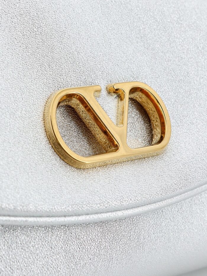 Valentino Garavani DeVain Laminated Leather Shoulder Bag