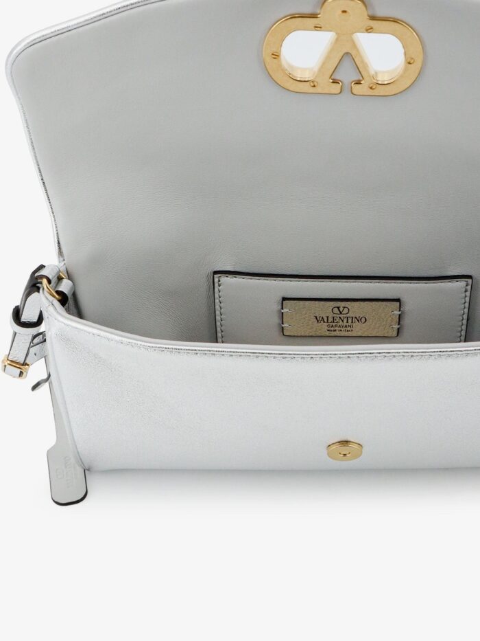 Valentino Garavani DeVain Laminated Leather Shoulder Bag