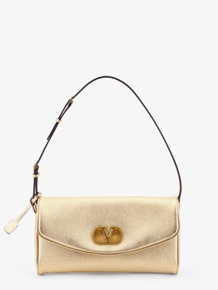 Valentino Garavani DeVain Laminated Leather Shoulder Bag