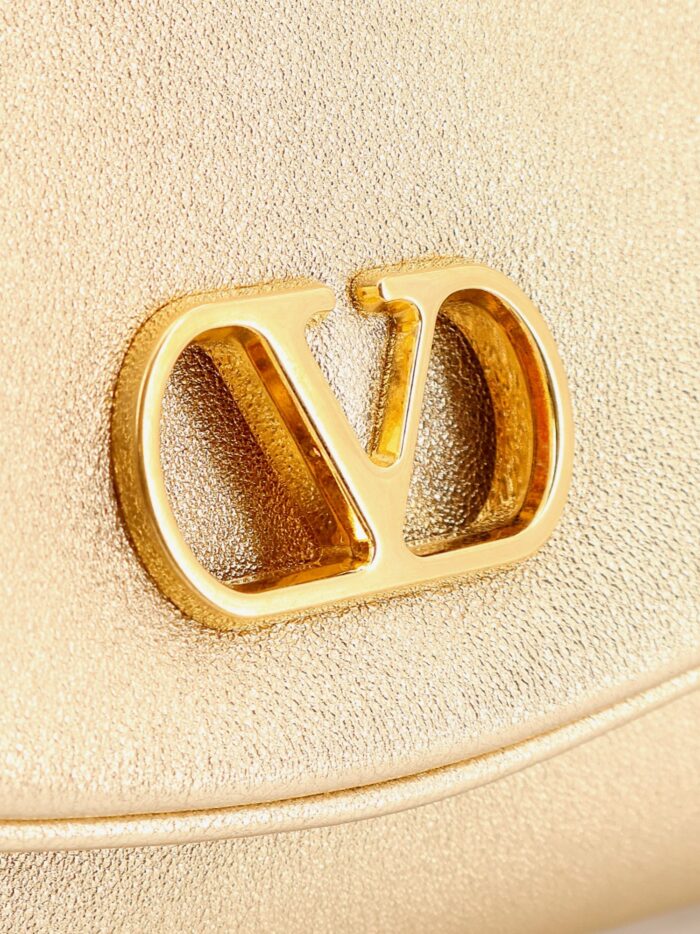 Valentino Garavani DeVain Laminated Leather Shoulder Bag