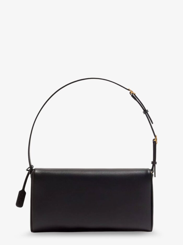 Valentino Garavani DeVain Leather Shoulder Bag With Metal VLogo Signature