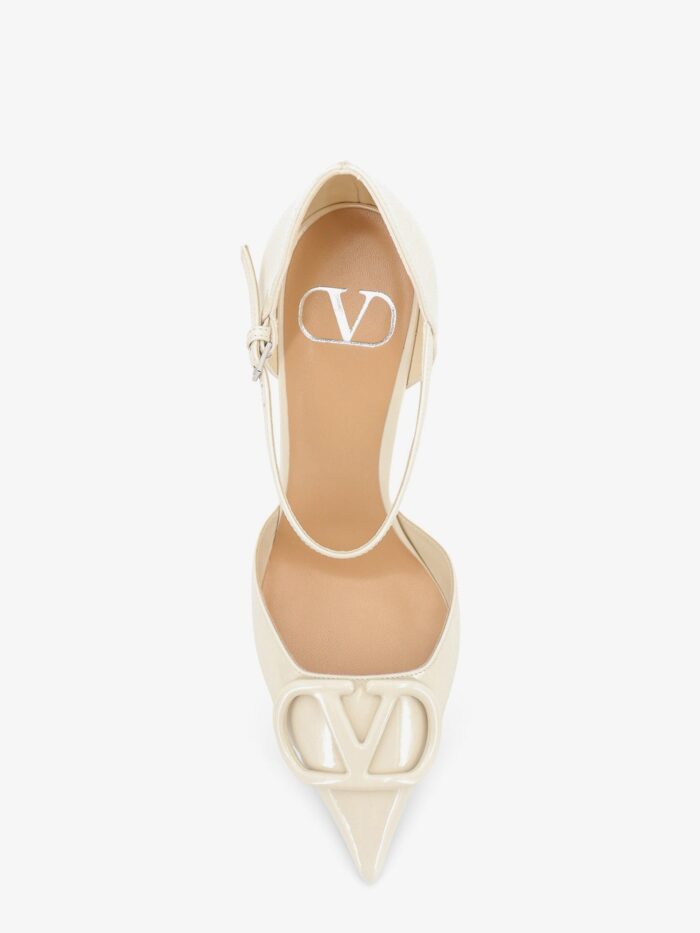 Valentino Garavani D'Orsay Patent Pumps With VLogo Signature