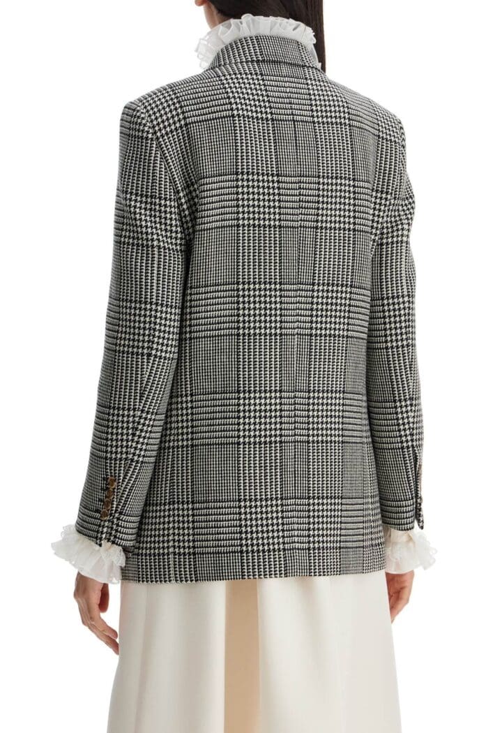 VALENTINO GARAVANI Double-breasted Pied De Poule Wool Bl