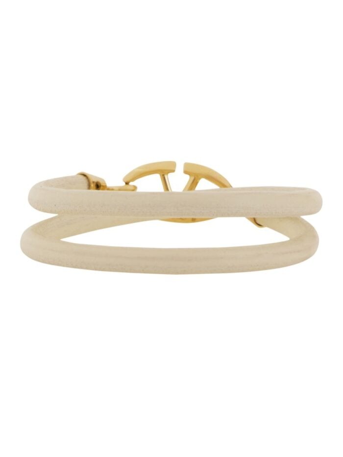Valentino Garavani DOUBLE TWIST LEATHER BRACELET WITH VLOGO