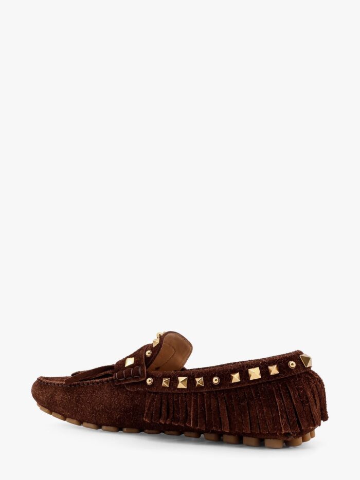 Valentino Garavani Driver Fastaway Suede Loafer With Fringes