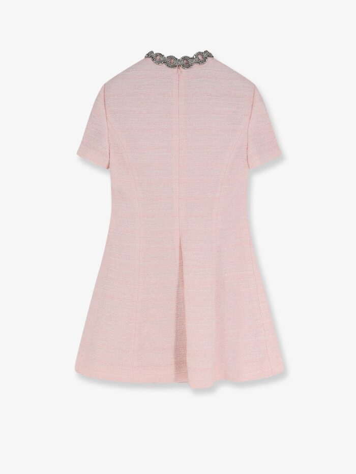 Valentino Garavani Embroidered Crinkle Cotton Tweed Mini Dress