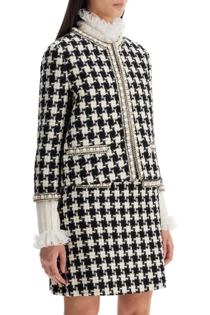 VALENTINO GARAVANI Embroidered Damier Light Tweed