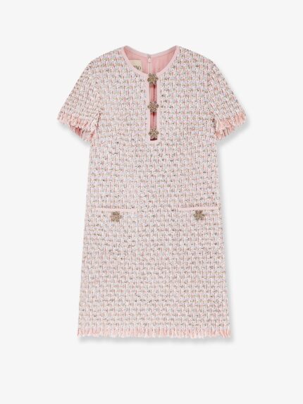 Valentino Garavani Embroidered Ribbon Tweed Dress