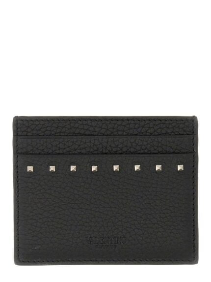 Valentino Garavani GARNET CALFSKIN "ROCKSTUD" CARD HOLDER