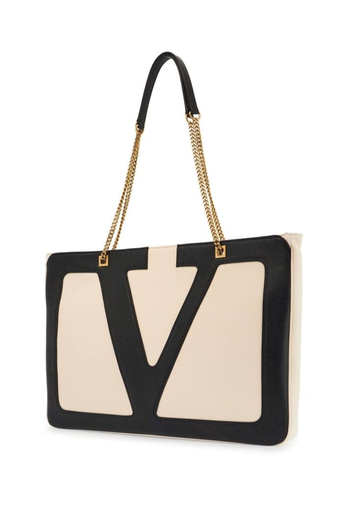 VALENTINO GARAVANI Large White Chain Tote Bag