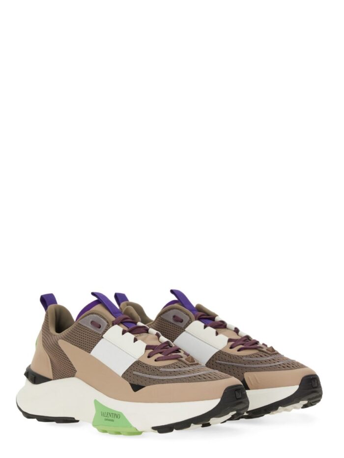 Valentino Garavani LEATHER AND MESH SNEAKER
