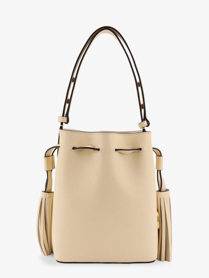Valentino Garavani Leather Bucket Bag With Metal VLogo Signature
