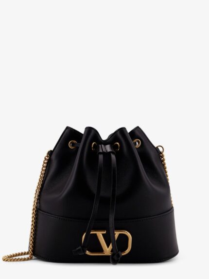 Valentino Garavani Leather Bucket Bag With VLogo Signature