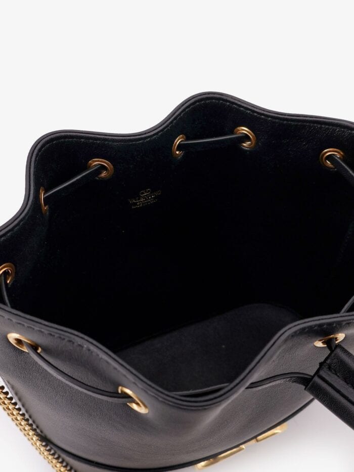 Valentino Garavani Leather Bucket Bag With VLogo Signature