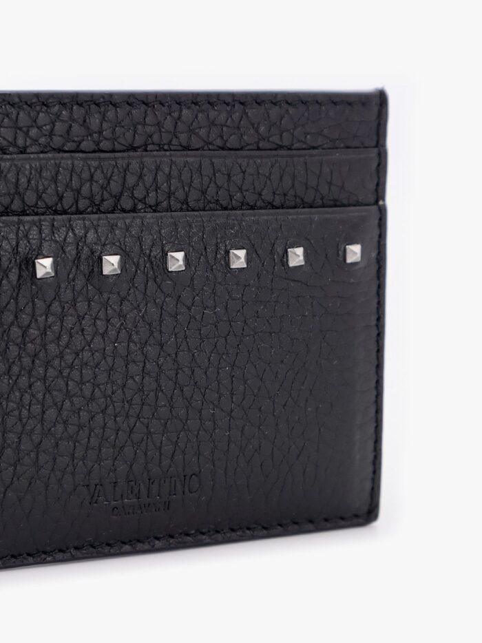 Valentino Garavani Leather Card Holder With Stud Detail