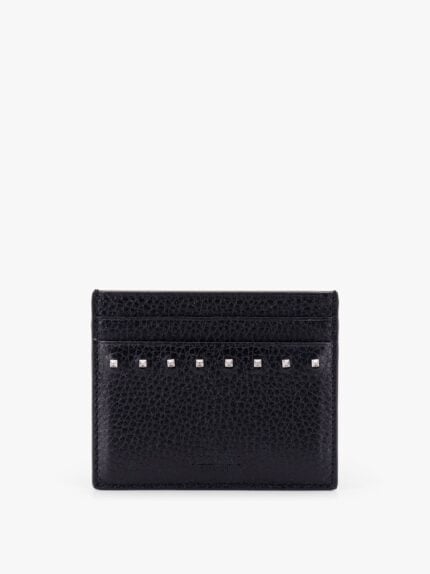 Valentino Garavani Leather Card Holder With Stud Detail