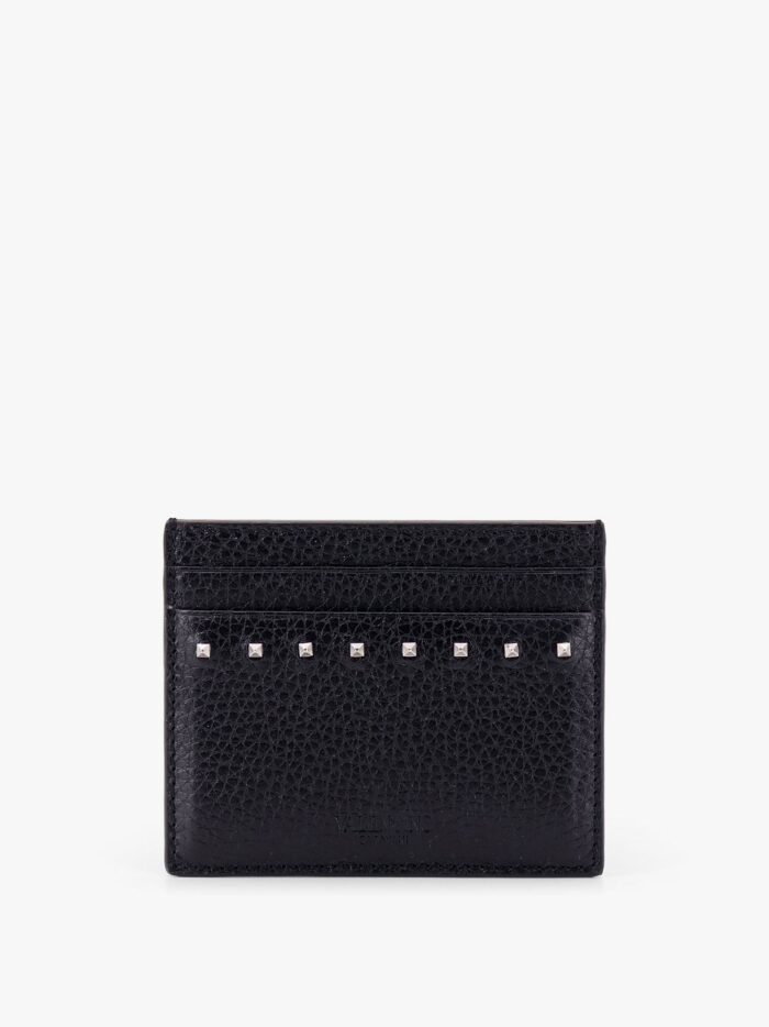 Valentino Garavani Leather Card Holder With Stud Detail