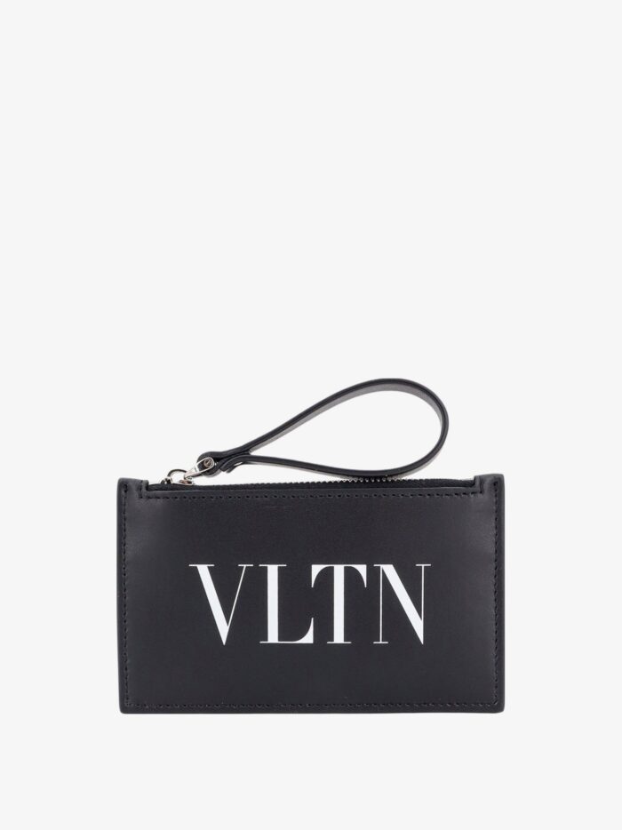 valentino garavani leather card holder with vltn print Valentino Garavani Leather Card Holder With Vltn Print