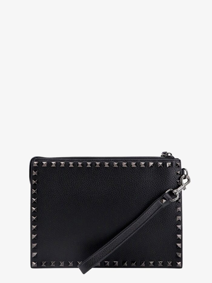 Valentino Garavani Leather Clutch With Iconic Studs