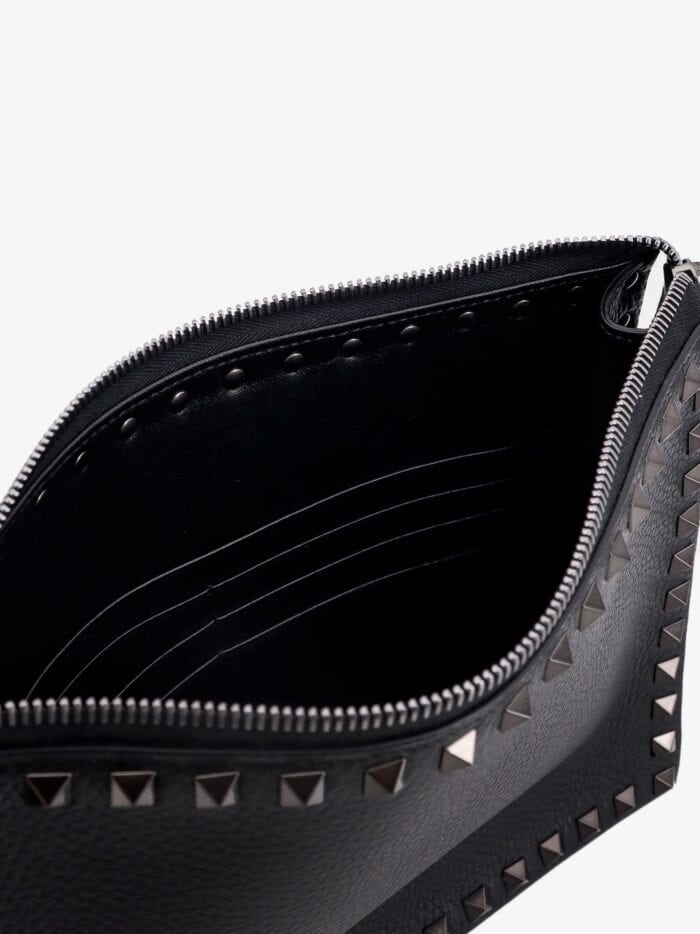 Valentino Garavani Leather Clutch With Iconic Studs
