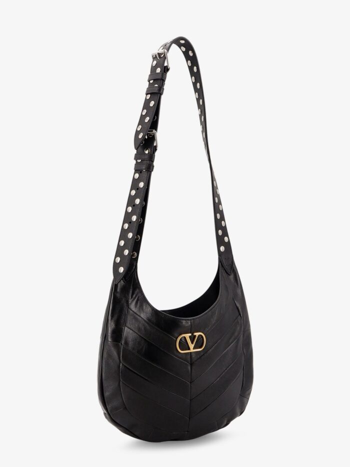 valentino garavani leather hobo crossbody bag with metal vlogo signature Valentino Garavani Leather Hobo Crossbody Bag With Metal VLogo Signature