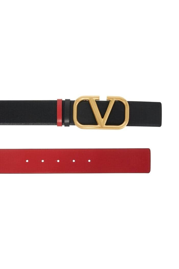 VALENTINO GARAVANI Leather Vlogo Signature Reversible Belt