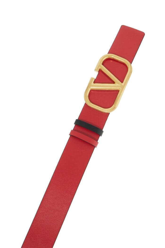 VALENTINO GARAVANI Leather Vlogo Signature Reversible Belt