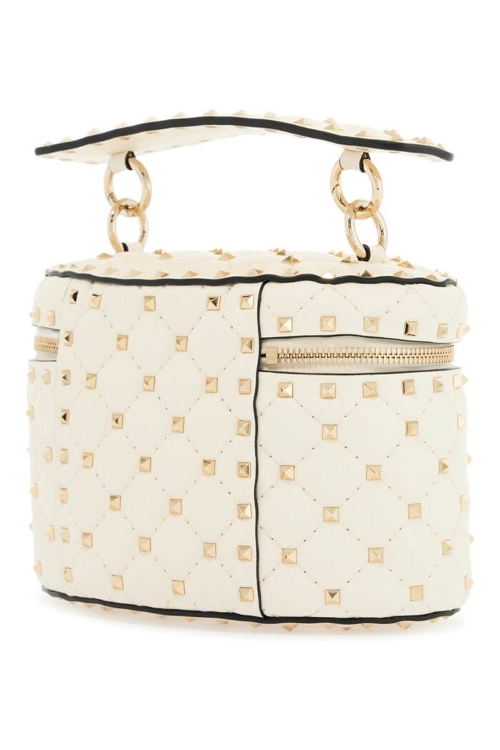 VALENTINO GARAVANI Light Ivory Leather Cylinder Bag With Chain