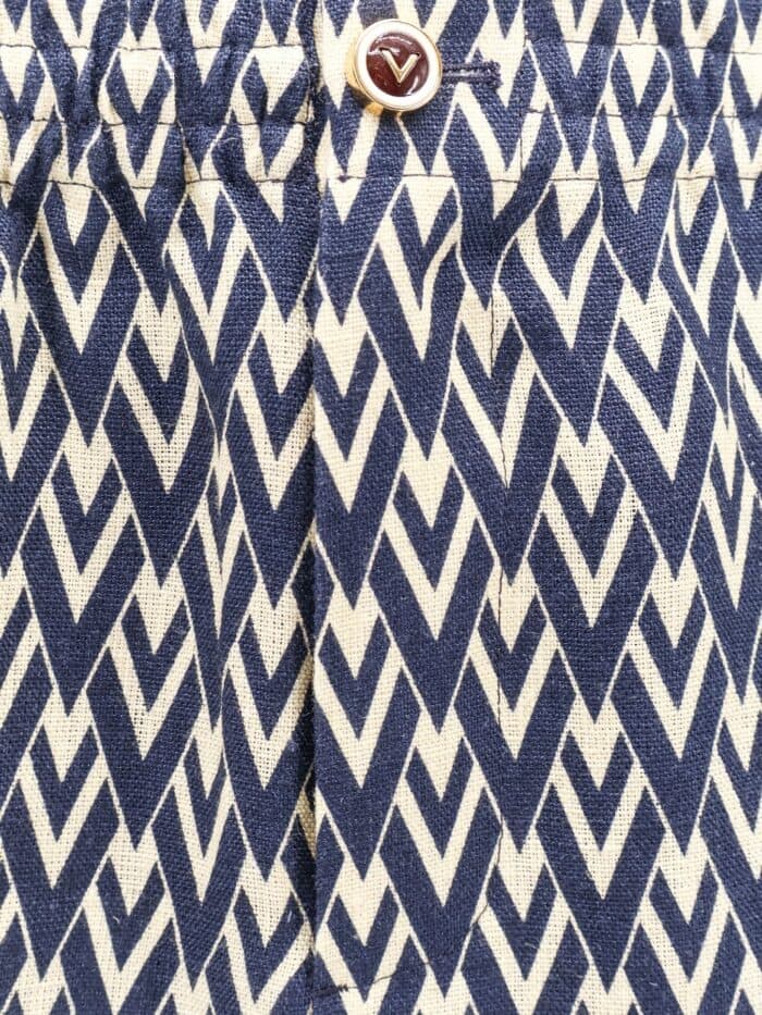 Valentino Garavani Linen Bermuda Shorts With Toute La V Motif