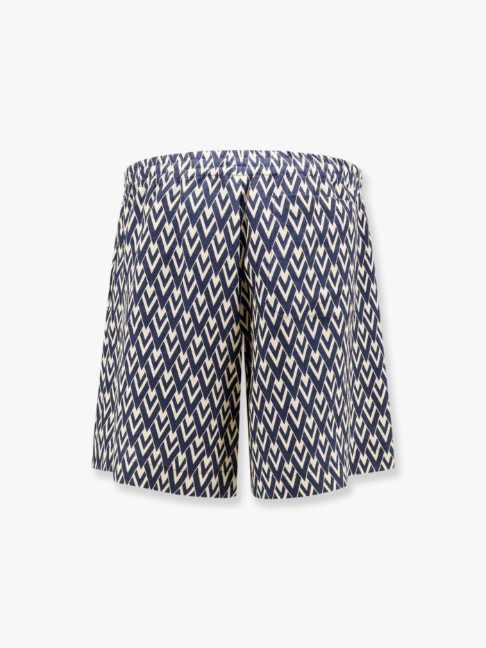 Valentino Garavani Linen Bermuda Shorts With Toute La V Motif